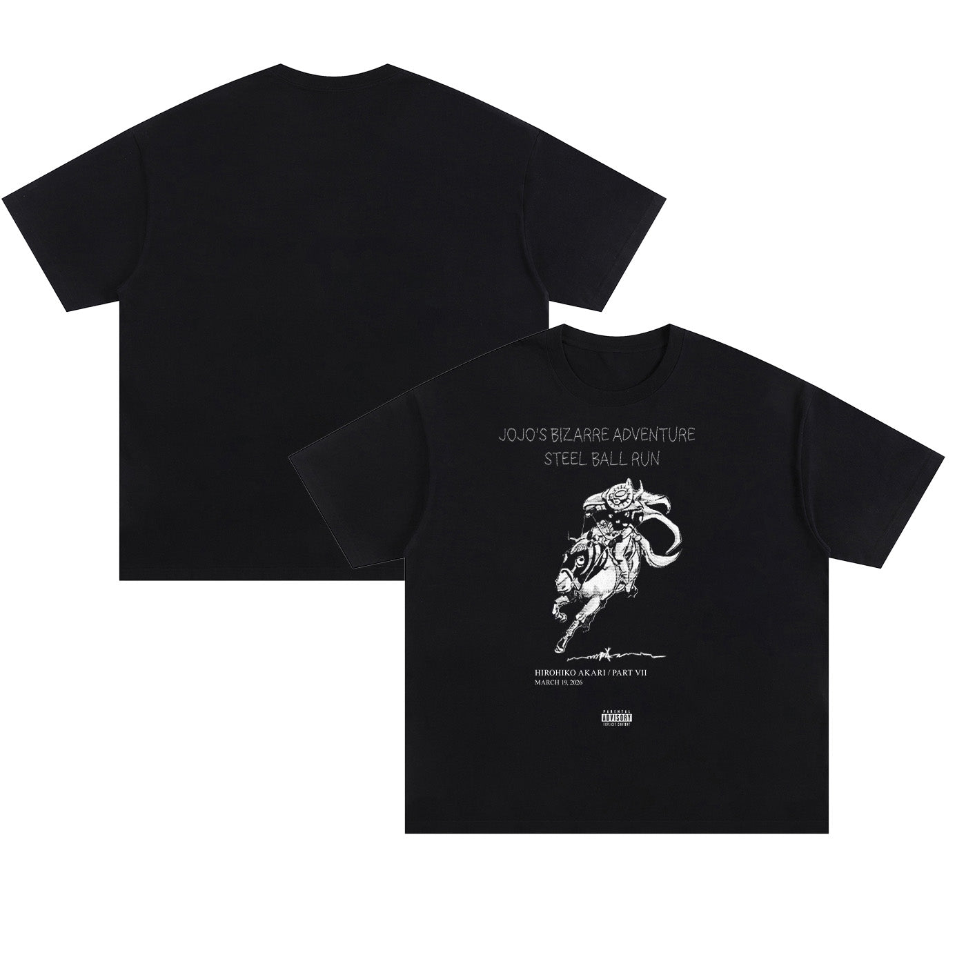 JJBA Steel Ball Run x Nadie Sabe (Black) | Unisex Oversized Cotton T-Shirt