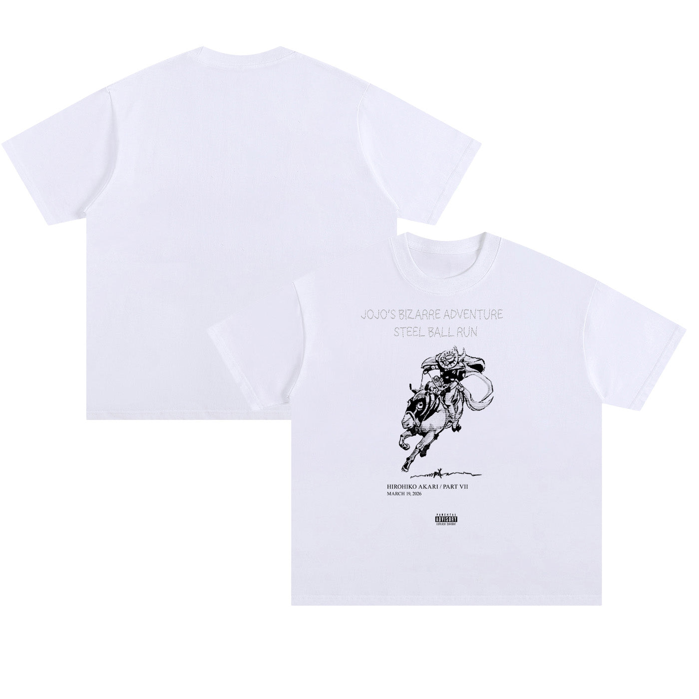 JJBA Steel Ball Run x Nadie Sabe (White) | Unisex Oversized Cotton T-Shirt