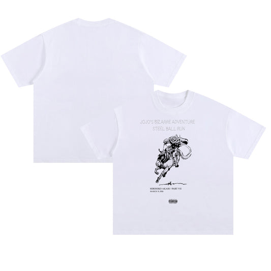 JJBA Steel Ball Run x Nadie Sabe (White) | Unisex Oversized Cotton T-Shirt