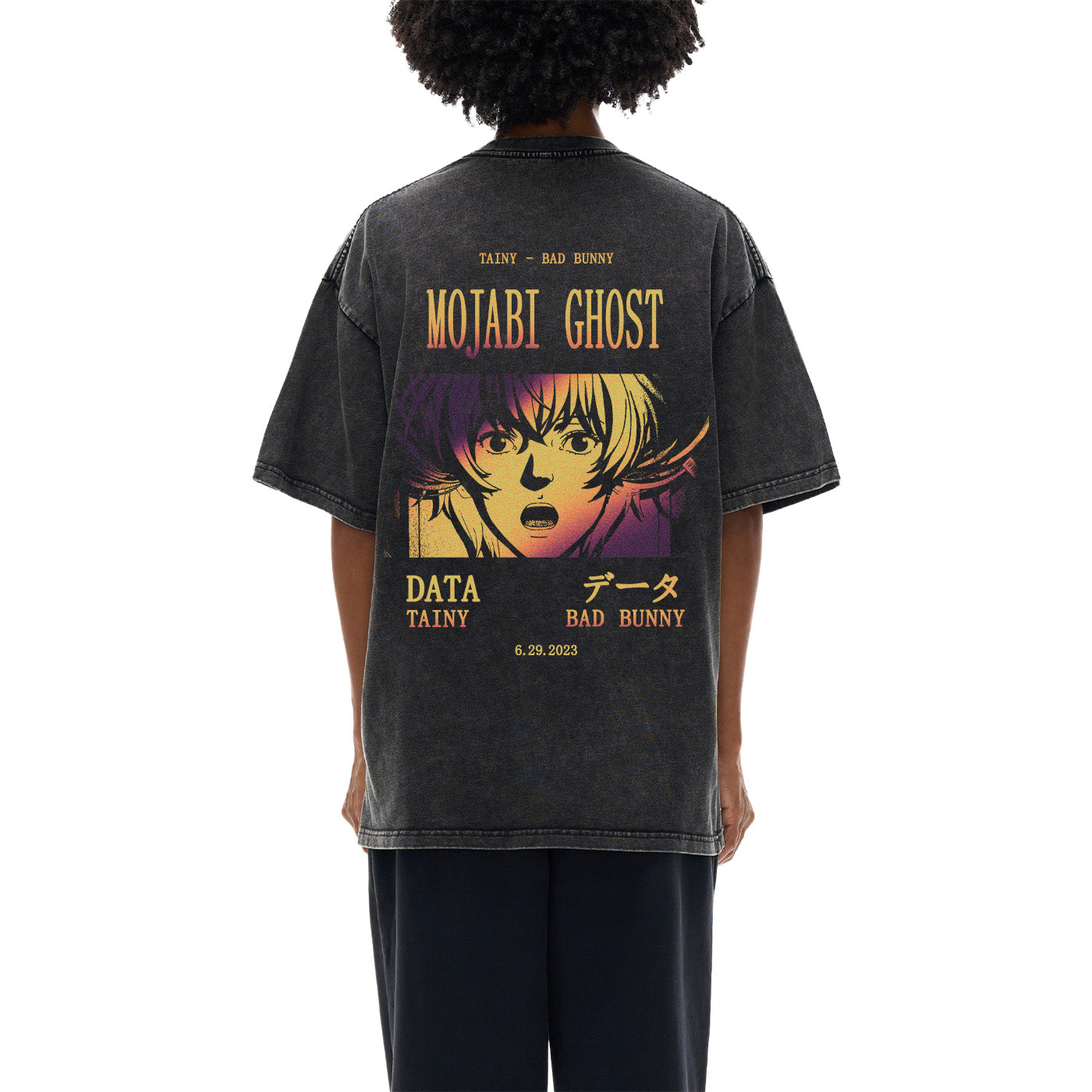 DATA Album MOJABI GHOST | Snow Washed Oversized Cotton T-Shirt