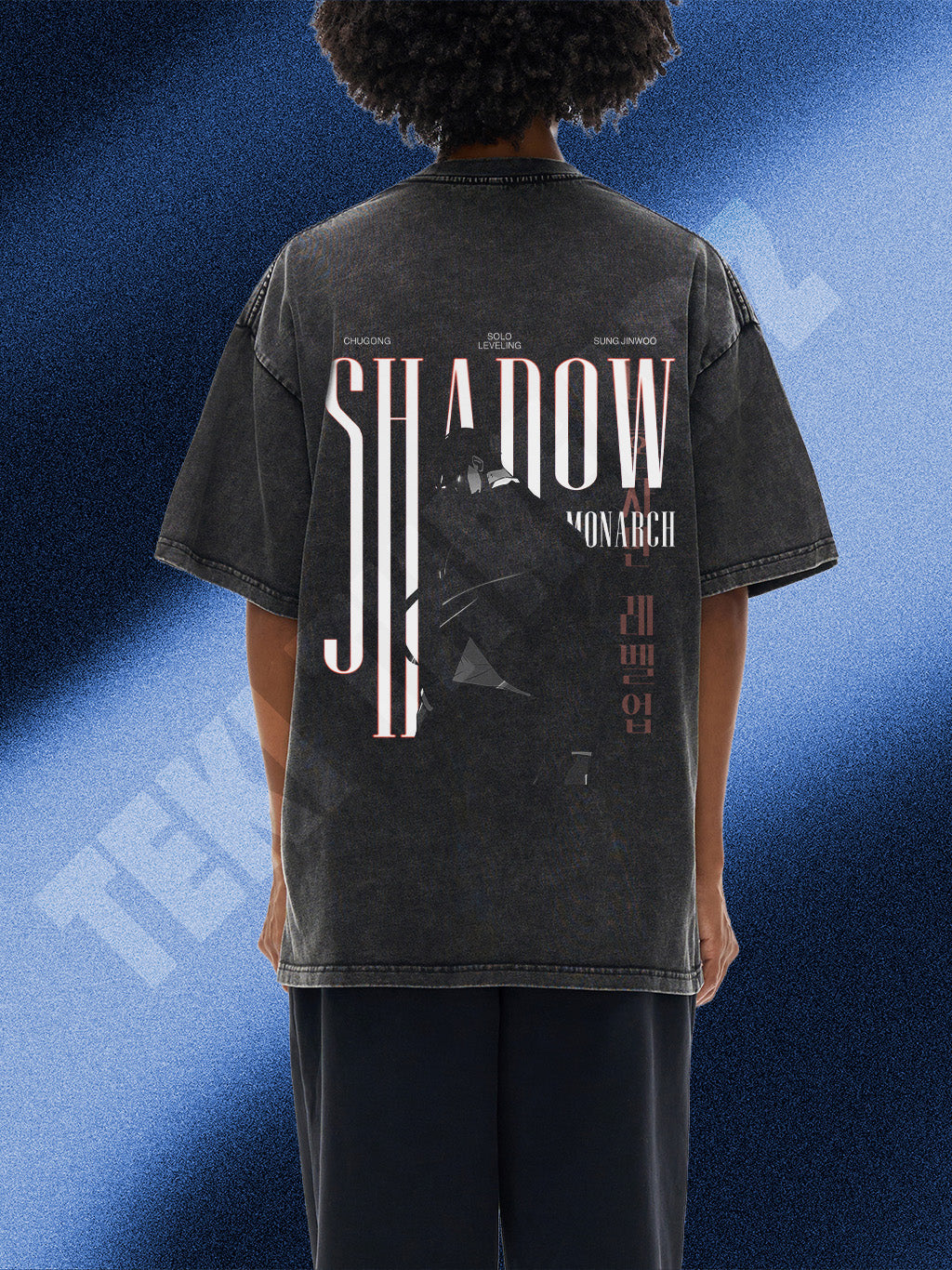 SHADOW MONARCH Solo Leveling | Snow Washed Oversized Cotton T-Shirt
