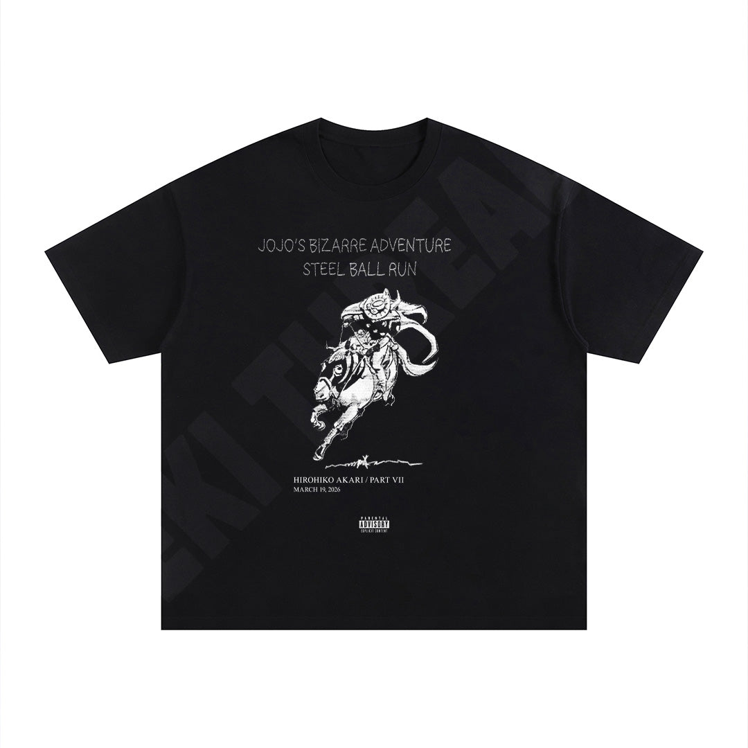 JJBA Steel Ball Run x Nadie Sabe (Black) | Unisex Oversized Cotton T-Shirt