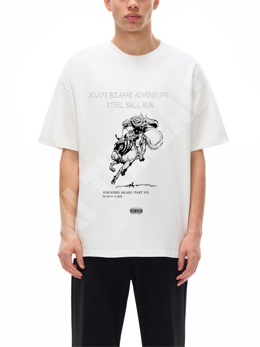 JJBA Steel Ball Run x Nadie Sabe (White) | Unisex Oversized Cotton T-Shirt