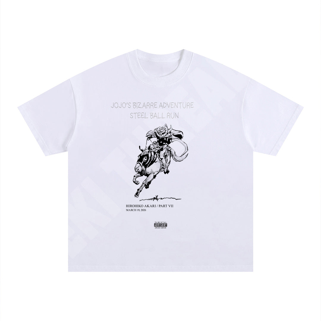 JJBA Steel Ball Run x Nadie Sabe (White) | Unisex Oversized Cotton T-Shirt