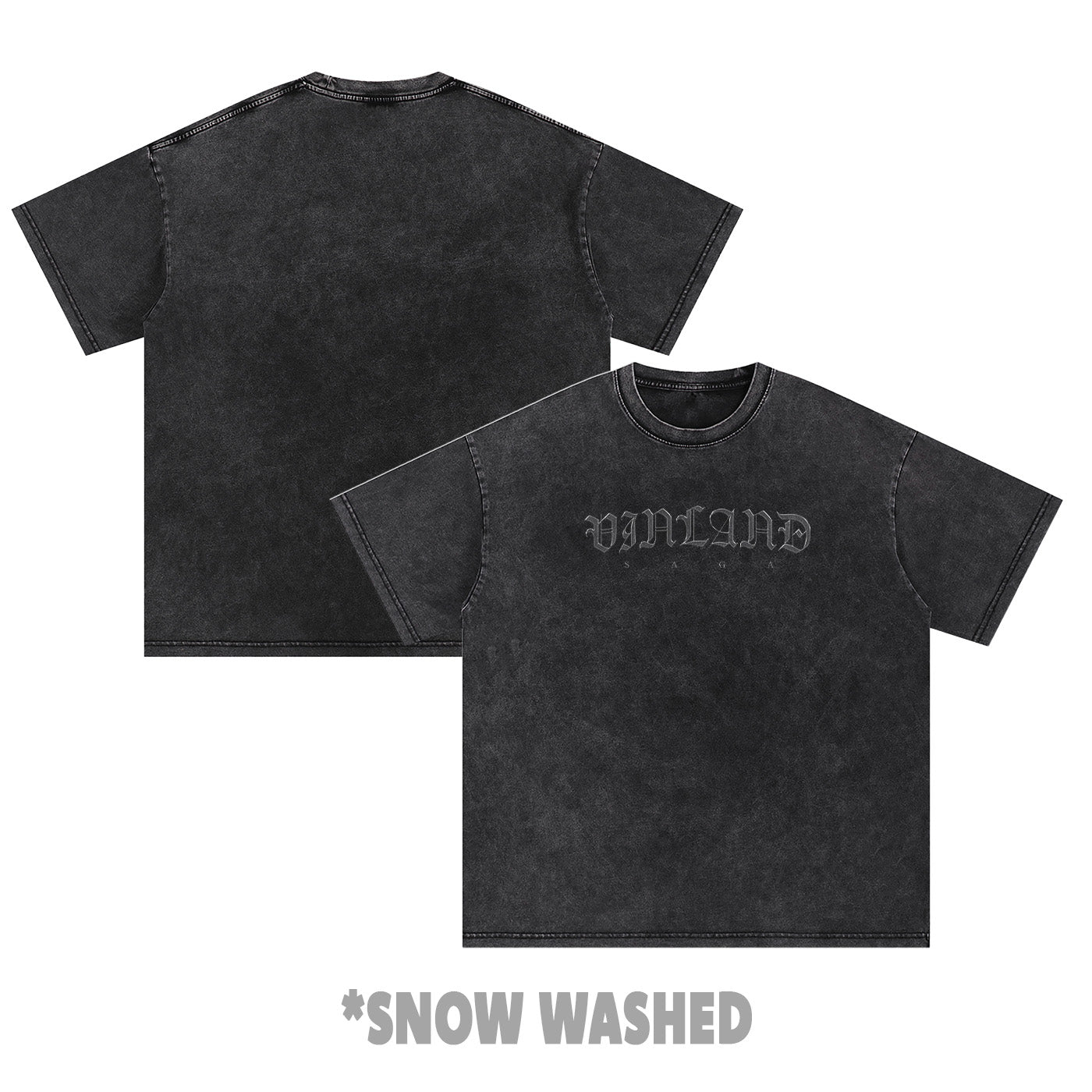VINLAND black on black | Washed Oversized Cotton T-Shirt